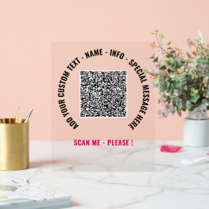 Ihre QR-Code-Scan-Info Benutzerdefiniertes Text-Ak Acrylschild