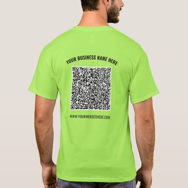 Ihre QR Code Scan Info Name Website T - Shirt Gesc (Rückseite)