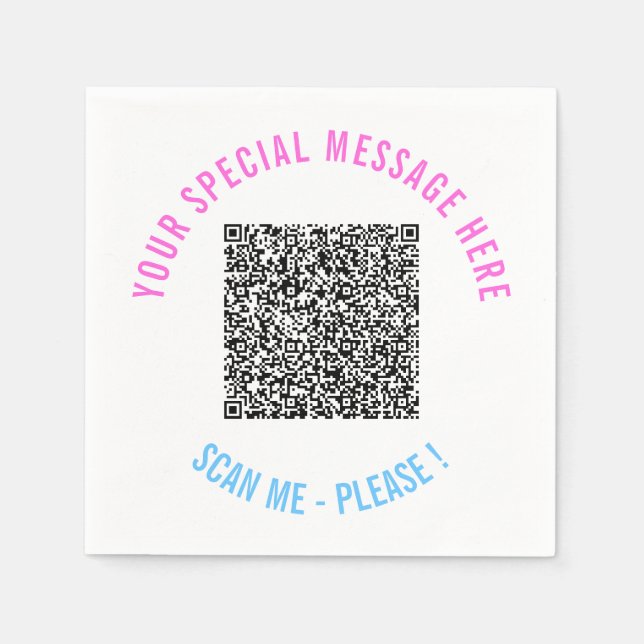 Ihre QR-Code-Scan-Info Napkins mit benutzerdefinie Serviette (Vorderseite)