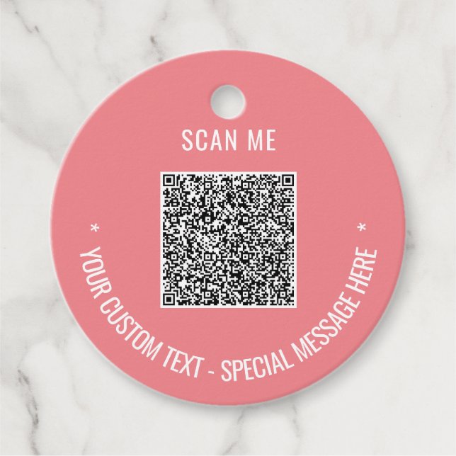 Ihre QR-Code-Scan-Info Text und Farben bevorzugen  Geschenkanhänger (Vorderseite)