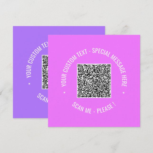 Ihre QR Code Scan Info Textfarben Grußkarte Karte (Vorne/Hinten)