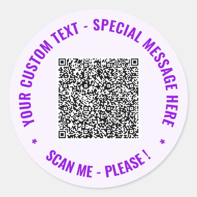 Ihre QR-Code-Scan-Info und benutzerdefinierte Text Runder Aufkleber (Vorderseite)
