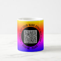 Ihre QR-Code-Scan-Info und die Tasse für den benut