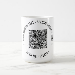 Ihre QR-Code-Scan-Info und die Tasse für den benut