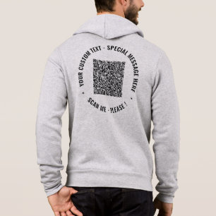 Ihre QR-Code-Scan-Info und Ihr benutzerdefinierter Hoodie