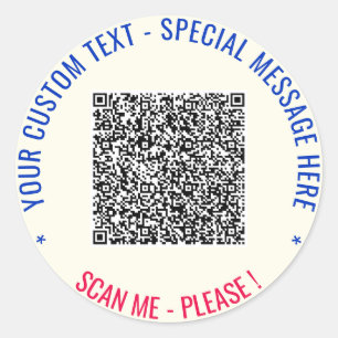 Ihre QR-Code-Scan-Info und Ihre benutzerdefinierte Runder Aufkleber