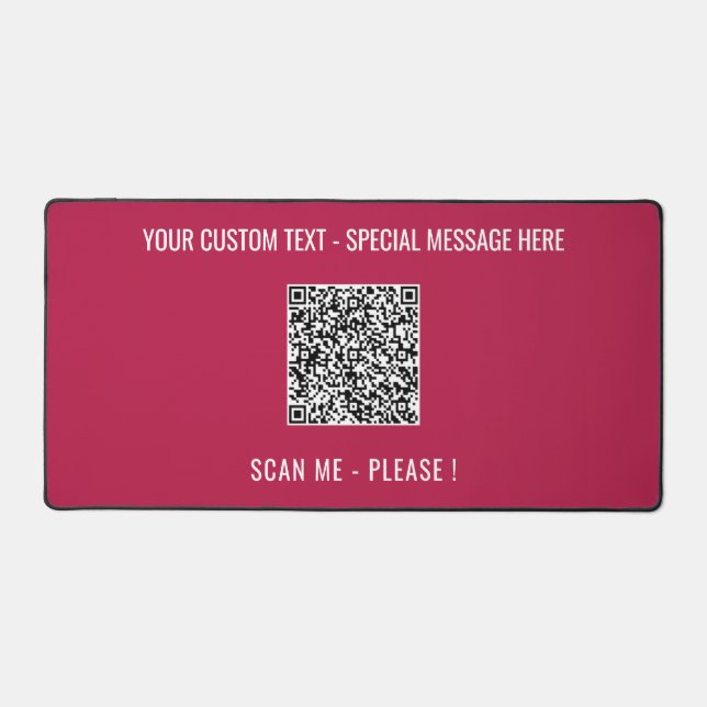 Ihre QR-Code-Scan-Informationen Benutzerdefinierte Schreibtischunterlage (Vorderseite)