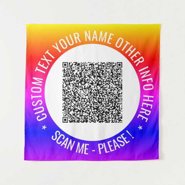 Ihre QR-Code-Scan-Informationen und Ihre benutzerd Wandteppich (Vorderseite)