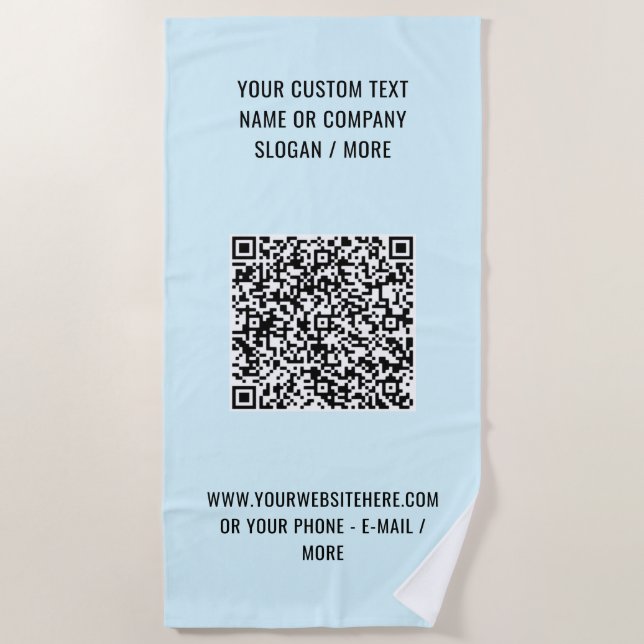 Ihre QR-Code und Text Beach Handtuch Custom Colors (Vorderseite)