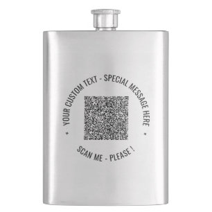 Ihre QR-Codeflaseninformationen Gift Scan Info und Flachmann