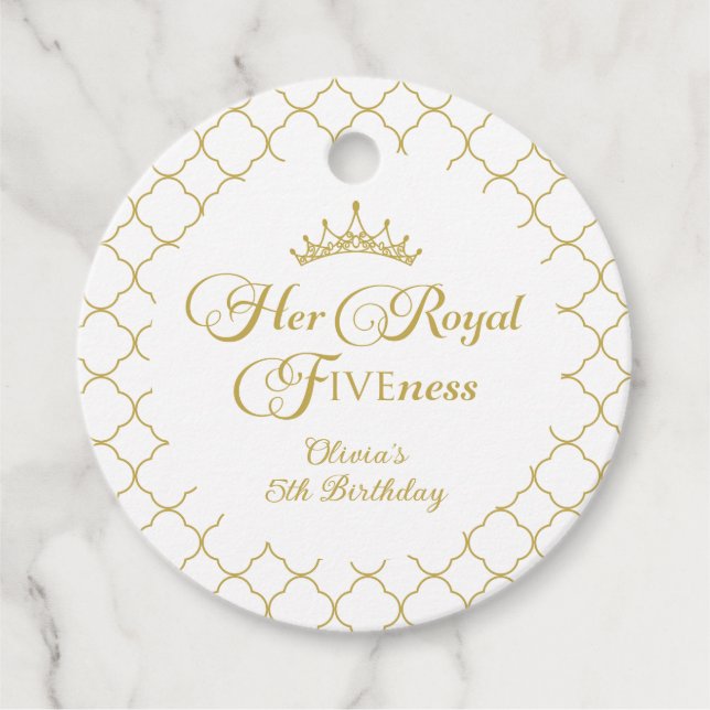 Ihre Royal Fivity Gold Princess 5. Geburtstag Geschenkanhänger (Vorderseite)