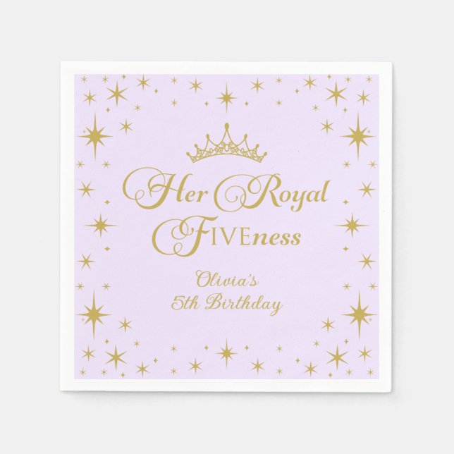 Ihre Royal Fivity Gold Princess 5. Geburtstag Serviette (Vorderseite)