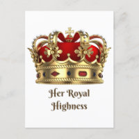 Ihre Royal Highness Red and Golden Royalty Crown