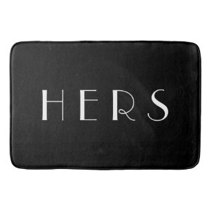 Ihre Schwarze Monogramm-Minimalweißtypografie Badematte