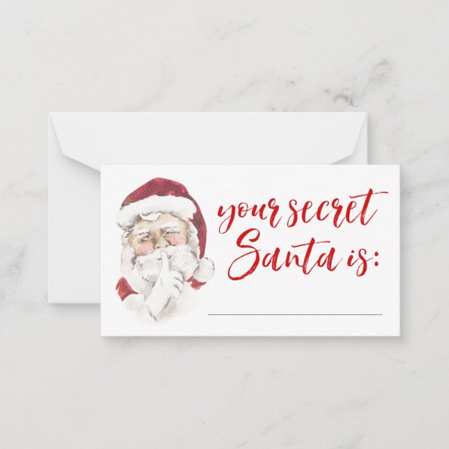 Ihre Secret Santa Gift Exchange Raffekarte Mitteilungskarte (Vorderseite)
