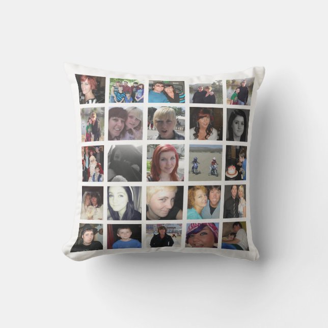 Ihre Selbst Bild Instagram Foto-Collage des Kissen (Vorderseite)