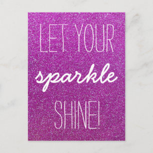 Ihre Sparkle Shine Lila Glitzer Postkarte gelassen