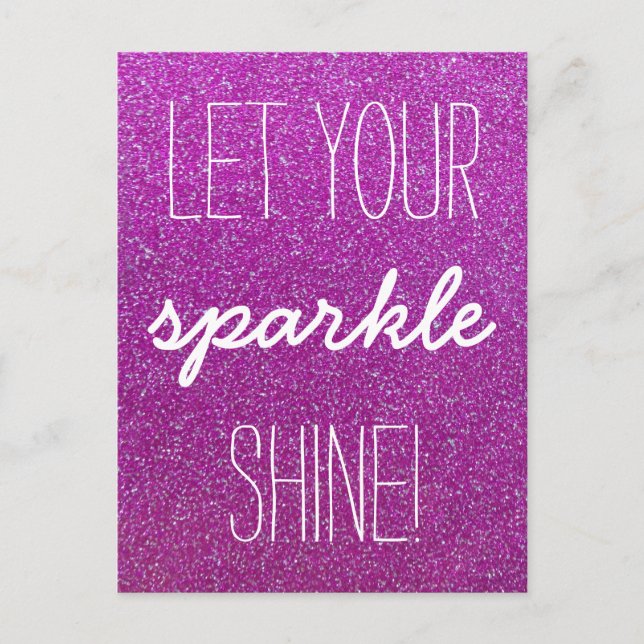Ihre Sparkle Shine Lila Glitzer Postkarte gelassen (Vorderseite)