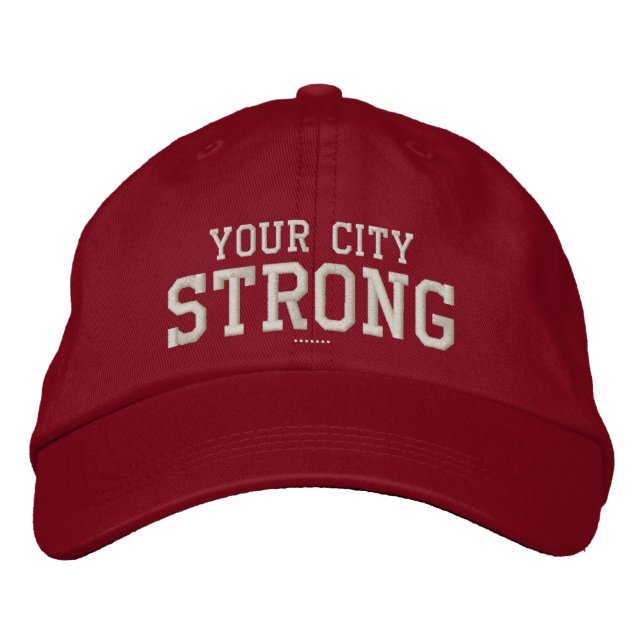 Ihre Stadt personalisiert Ihre eigenen Bestickte Baseballkappe (Vorderseite)