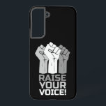 Ihre Stimme erheben 3 Samsung Galaxy Hülle<br><div class="desc">Ein mächtiges Symbol für Widerstand und Revolution: Die erhabene Faust steht für Protest,  Stärke und Solidarität - ein ikonisches Symbol für sozialen Wandel und Gerechtigkeit.</div>