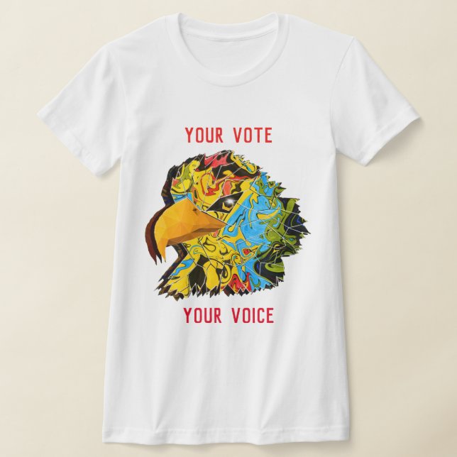 Ihre Stimme... Ihr mehrfarbiger Adler T-Shirt (Ablage )