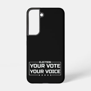 Ihre Stimme Ihr weißer Schriftart Samsung Galaxy Hülle