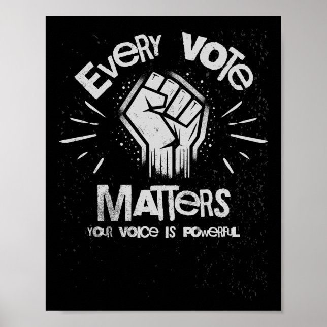 Ihre Stimme ist ein kraftvoller Abstimmungsaufkleb Poster (Vorne)