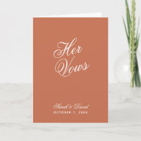Ihre Stimme Terracotta einfache Hochzeit Vow Buch