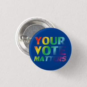 "Ihre Stimme zählt" blauer Stolz lgbtq Button Butt