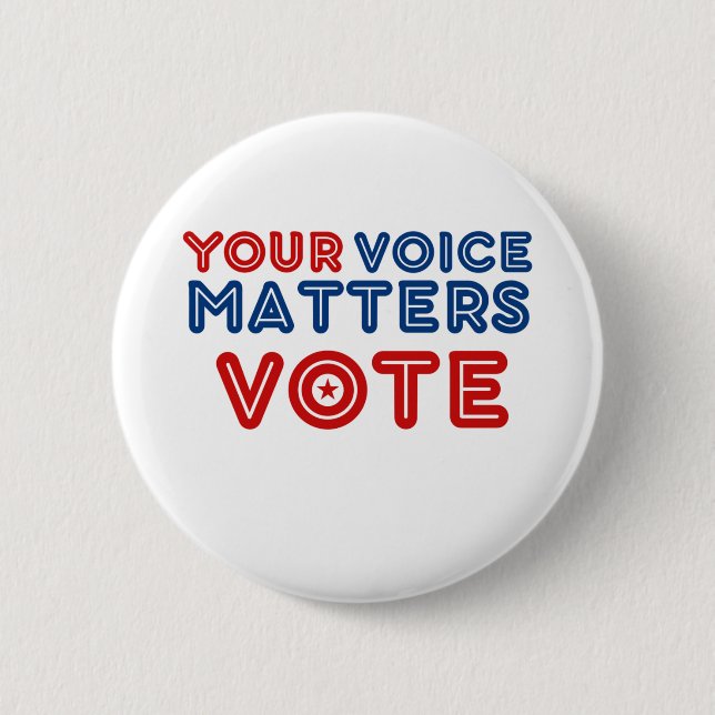 Ihre Stimme zählt die Demokratie Button (Vorderseite)