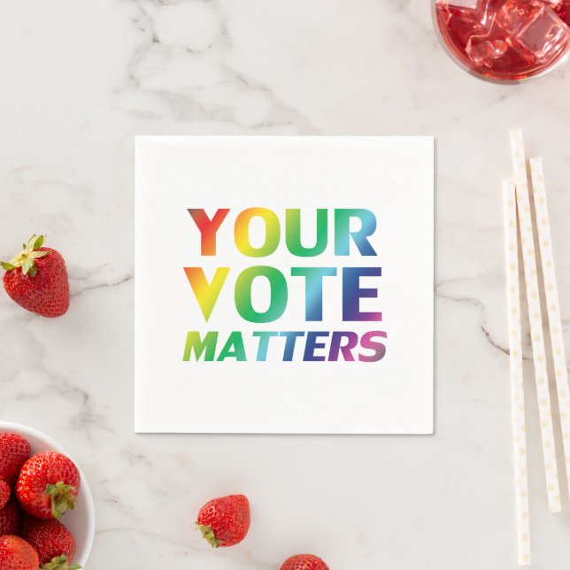 "Ihre Stimme zählt" lgbtq lgbt Whitepaper Serviette (Beispiel)