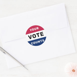 Ihre Stimme zählt Patriotic American Election 2024 Runder Aufkleber