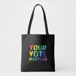 Ihre Stimme zählt Regenbogengradtypografie Tasche