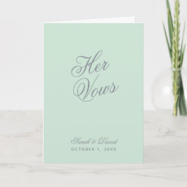 Ihre Stimmen Minze Grünes einfaches Buch Hochzeit Karte
