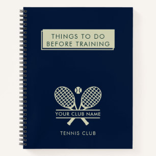 Ihre Tennis-Club-Mitglieder schwingen Navy Blau Fa Notizbuch