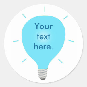 Ihre Text Blue Light Bulb Sticker