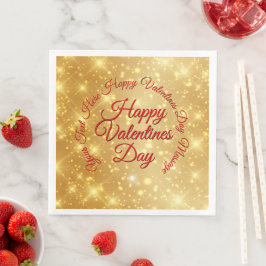 Ihre TEXT Gold Valentinstag-Meldung Serviette