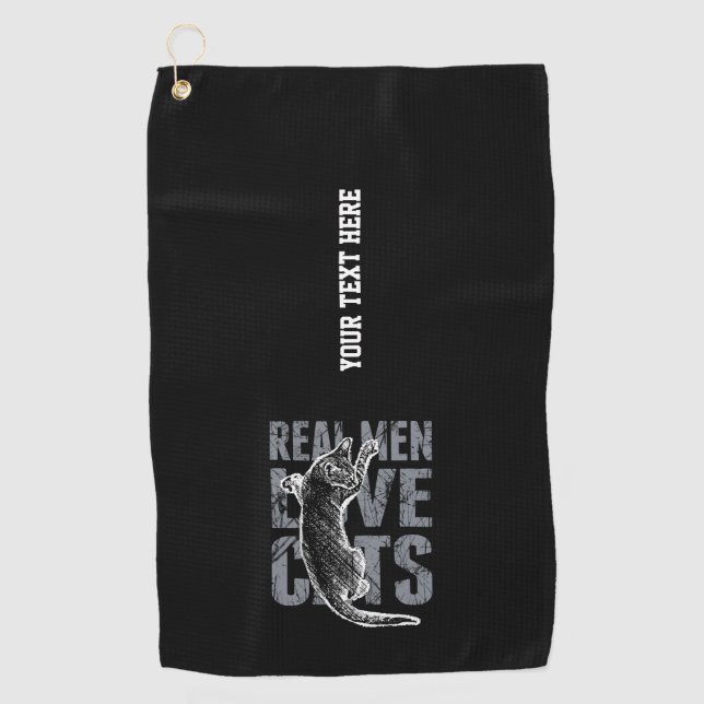 Ihre Text Real Men-Liebe hat einen knackigen Stil Golfhandtuch (Vorderseite)