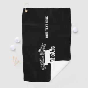 Ihre Text-Real-Men-Liebe katzen Silhouette Golfhandtuch
