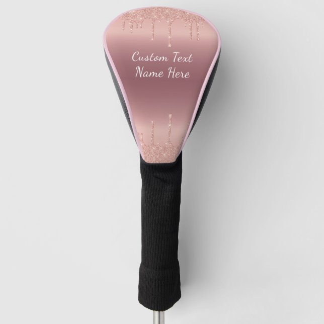Ihre Text-Rose Gold Blush Golf Head Cover Golf Headcover (Vorderseite)
