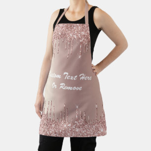 Ihre Text-Schürze - Rose Gold Blush Glitzer Tropf Schürze