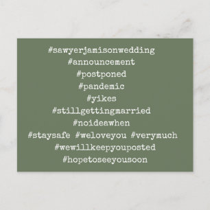 Ihre Top 12 Hashtags, die auf Hochzeitsleben versc Postkarte