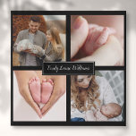 Ihre vier Lieblingsbaby-Foto-Collage Künstlicher Leinwanddruck<br><div class="desc">Personifizieren Sie mit Ihren vier Lieblingsbaby-Fotos,  die den Namen Ihres Babys kennzeichnen und eine einzigartige Fotocollage,  -gedächtnis und -geschenk herstellen. Ein reizendes zu hüten Andenken!</div>