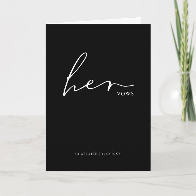 Ihre Vows Card Minimalistische Drehbuchstimmen Sch Karte (Vorderseite)