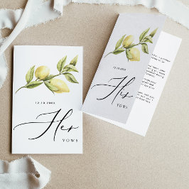 Ihre Vows Gelbe Lemon Hochzeitskarte Ankündigung