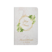 Ihre Vows White Lilies Marble Gold Hochzeitsbuch