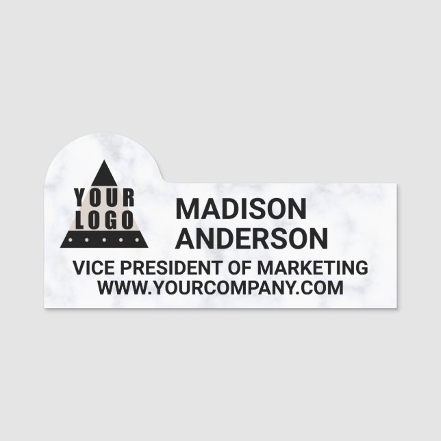 Ihre Website Logo Marble Cool Modern Company Namensschild (Vorderseite)