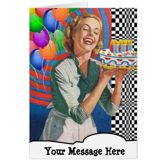Ihre Worte mit glücklicher Kuchendame und Balloons (Vorne)
