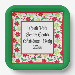 Ihre Worte personalisieren Weihnachts-Party Rot &  Pappteller