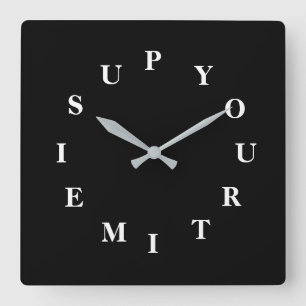 Ihre Zeit ist herauf schwarze Wanduhr durch Janz